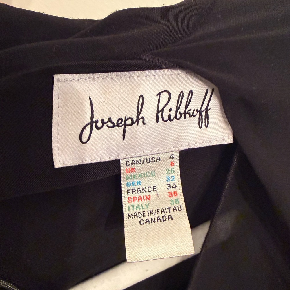 JOSEPH RIBKOFF Collection Black Chiffon Blouse Jewelry Chain US 4 SMALL - Picture 4 of 6